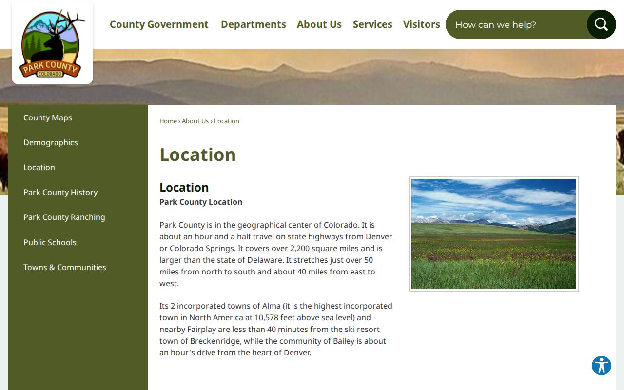 Park County geography and incorporated community information